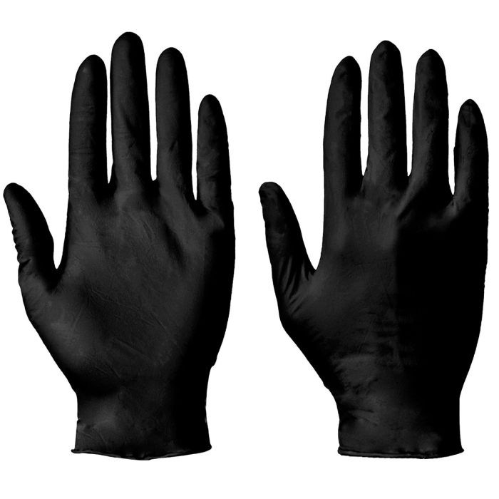 Powder-Free Nitrile Gloves – Black (Case of 1000)